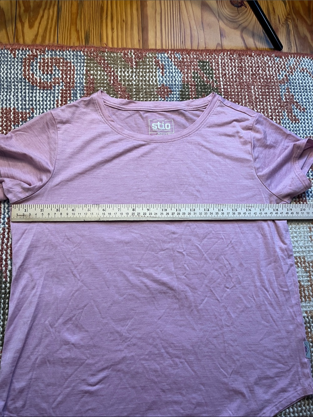 Stio Women’s Pink Wool Blend Slub Crew Neck Short Sleeve Tee Sz Medium Like New - Picture 4 of 7